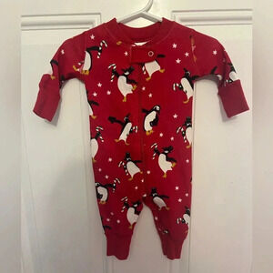 HANNA ANDERSSON Baby Zip Sleeper Penguin Party Christmas Pajamas Holiday PJs 50
